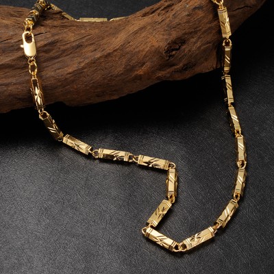 Mens 24K Real Solid Yellow Gold Filled Link Chain Necklace ...