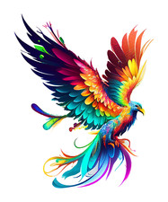 2X Autoaufkleber Sticker Rainbow Phoenix Aufkleber