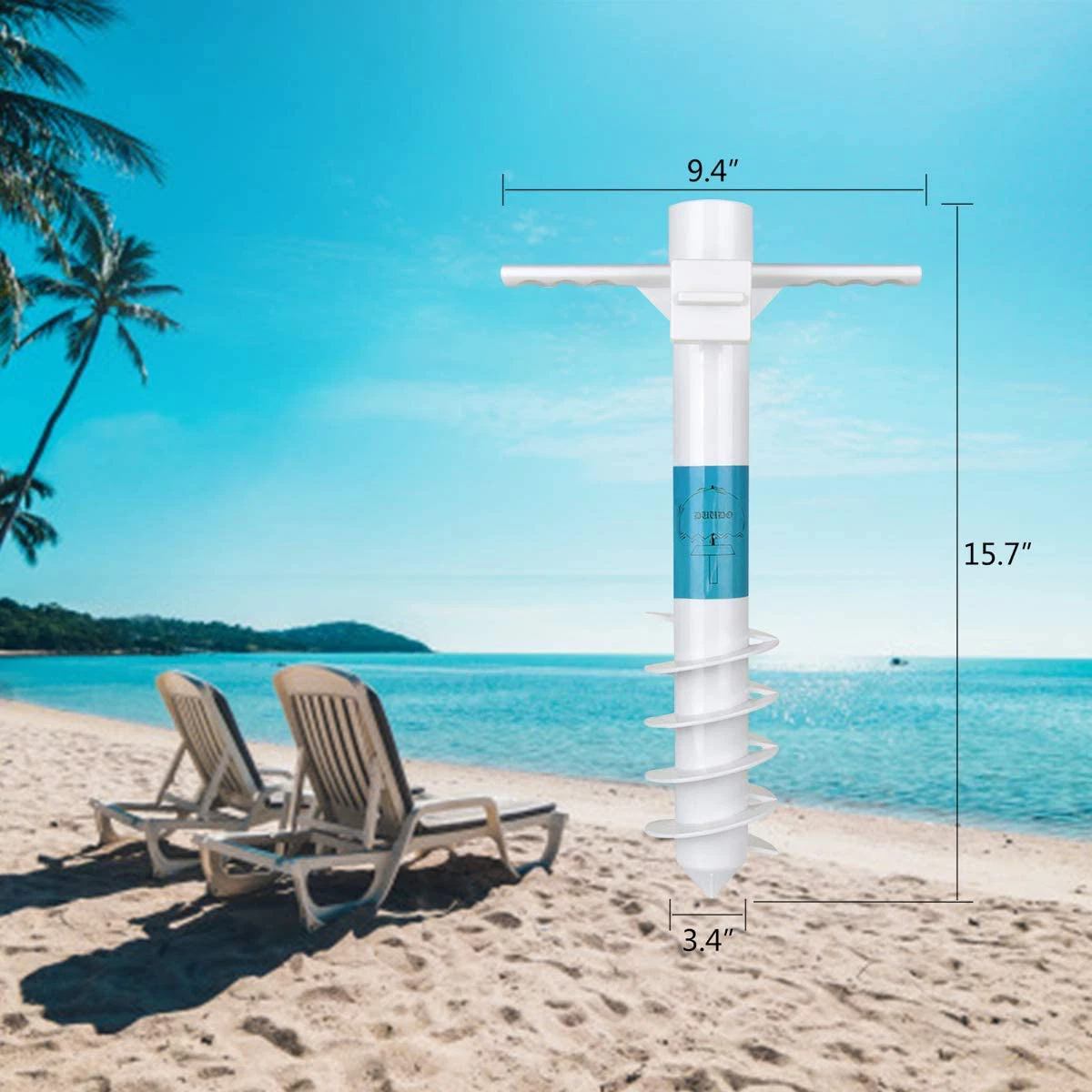 Beach Umbrella Sand Anchor with 5 Spiral Design One Size Fits All