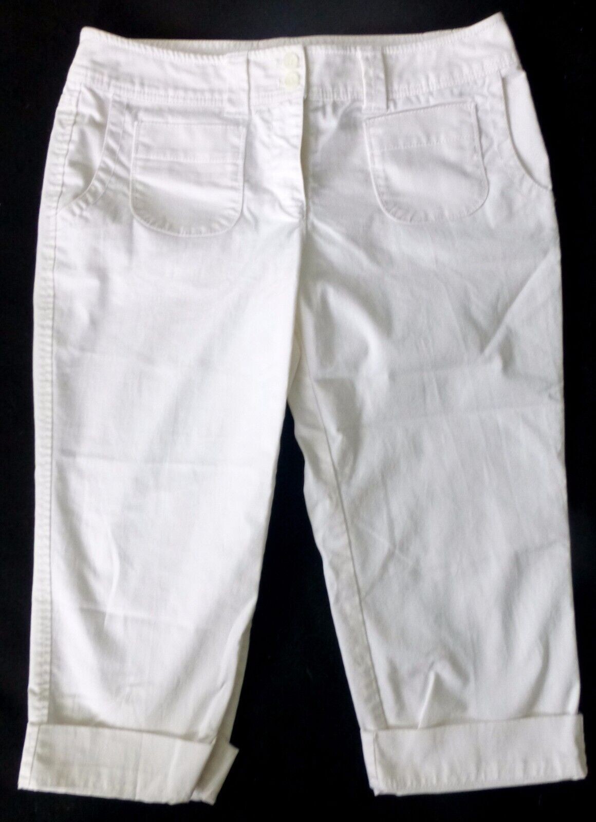 New York & Co. Women's Pants Size 8 White Cropped Capri Stretch