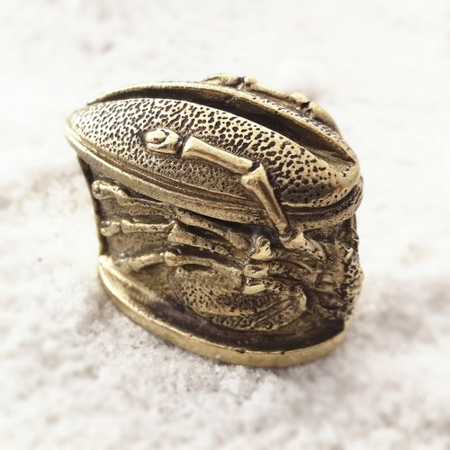 NEW Knife Pommel Finger Guard Bronze Knives Making Handle PREDATOR vs ALIEN CooB - Picture 6 of 11