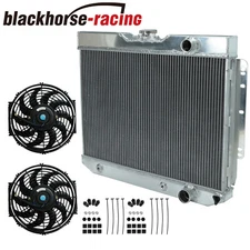 For 1959-63 Chevy Impala/El Camino 60-65 Biscayne 3Row Aluminum Radiator&12" Fan