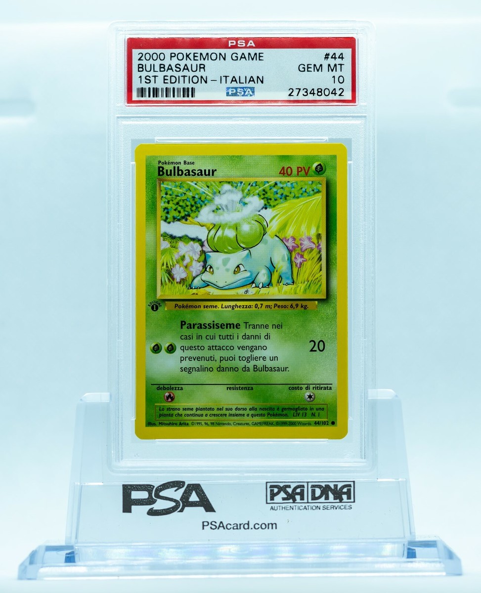 2000 WOTC POKEMON TCG ITALIAN BULBASAUR 1ST EDITION PSA 10 GEM