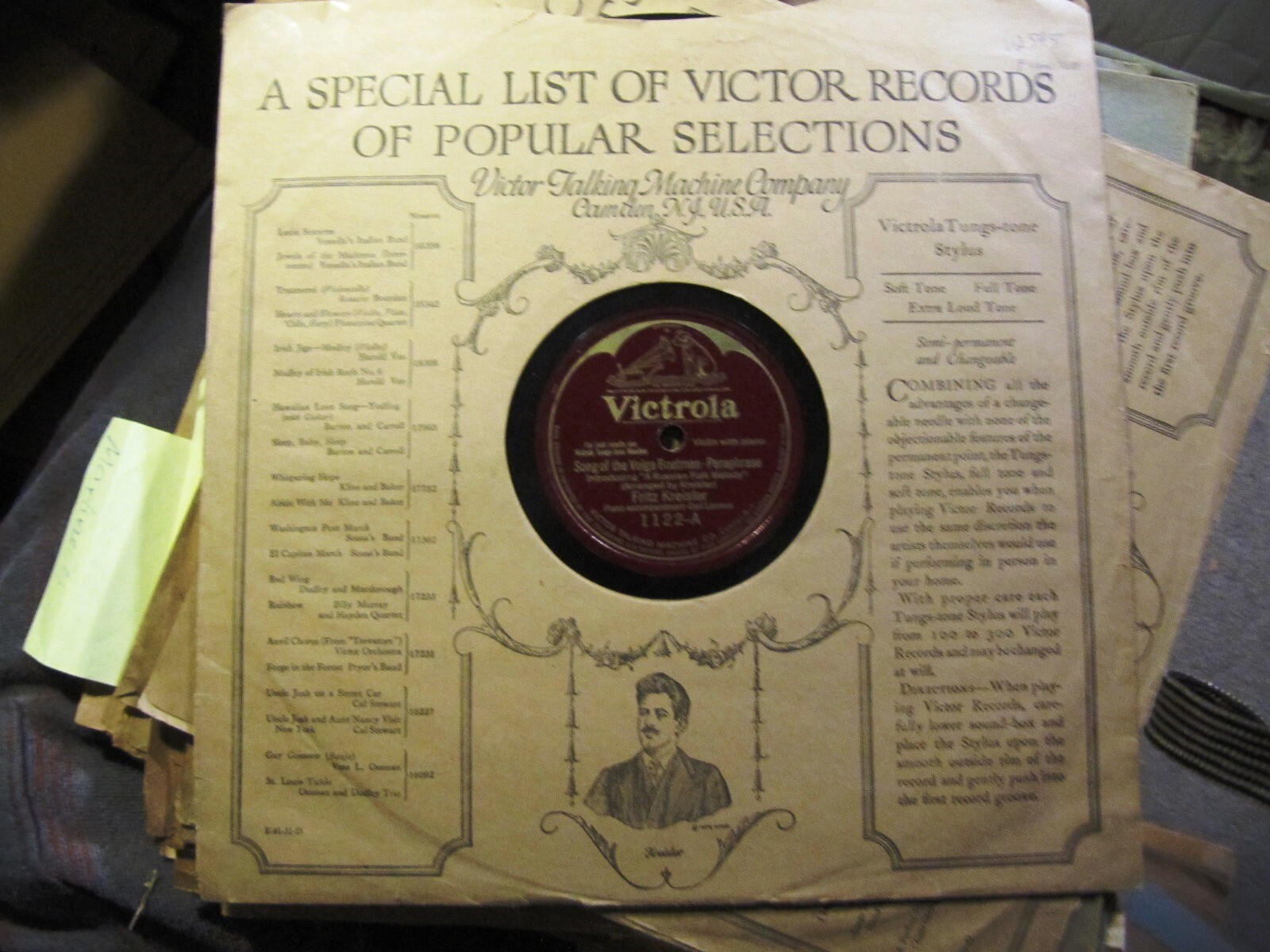 1925 FRITZ KREISLER Violin RUSSIAN Song of the Volga Boatmen/ SPIRITUAL