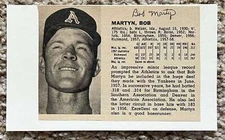 Bob Martyn signed photo clipping - A's