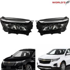 For Chevy Equinox 2022-2024 LT | RS Headlight Full LED LH&RH Side Chrome Housing