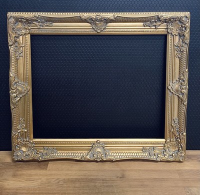 Antiker Bilderrahmen Gold – 40,6x50,8 Cm, Massivholz, Barockstil Für Gemälde & Urkunden