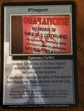 PLAGUE THE GREAT WAR BABYLON 5 CCG RARE CARD NEAR MINT NEVER PLAYED WITH