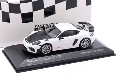 PORSCHE 718 982 CAYMAN GT4 RS 2021 WHITE SILVER WHEELS MINICHAMPS