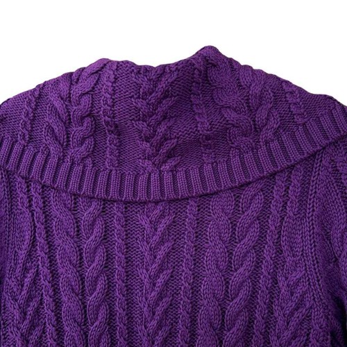 Lands' End Women's Chunky Cable Knit Cardigan Button Sweater Size Medium 10-12 - Picture 6 of 6
