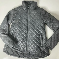 Kyodon Outdoor S Women's Puffer Jacket Quilted Insulated Gray Zipper Pockets
