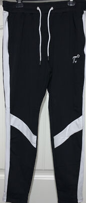 Pidogym Men's Slim Striped Jogger Pants Tapered Sweatpants Black