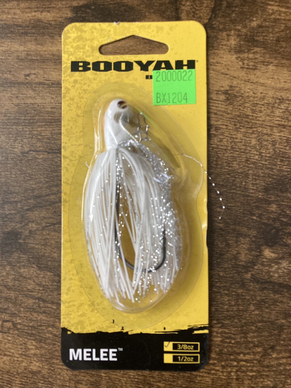 Booyah BYMLE3872 Melee White Silver 3/8oz Bladed Bass Fishing Jig Lure