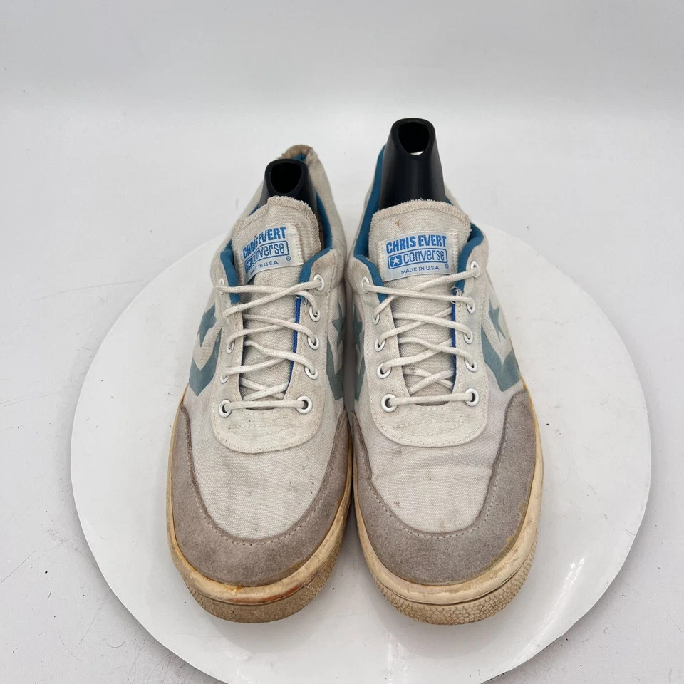 Винтажные женские тренировочные кроссовки Converse One Star Chris Evert размер 9 белые синие - Изображение 2 из 4