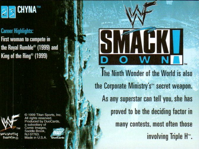 1999 Comic Images WWF SmackDown Wrestling Card #23 Chyna