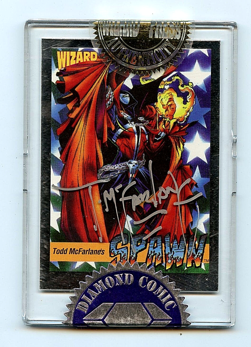 Wizard Todd McFarlane Autographed Platinum Spawn Card Diamond
