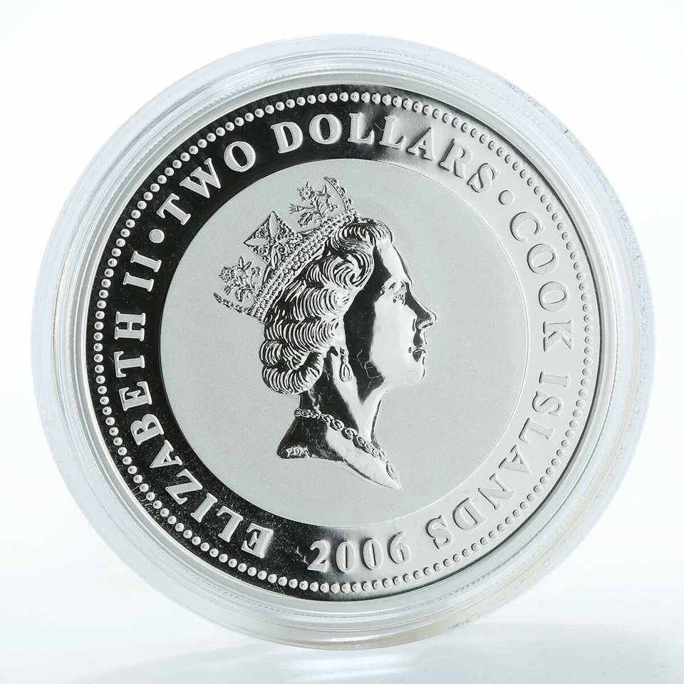 Cook Islands 2 $ Speed Jet 1930 Racers Polikarpov I-16 Aircraft silver coin 2006 - Image 4 of 4