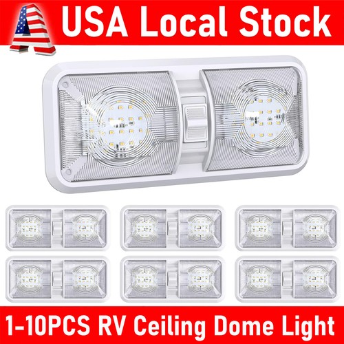 2 Pack Led RV Ceiling Dome Light LED Interior Lighting for Trailer Camper 12V EI
