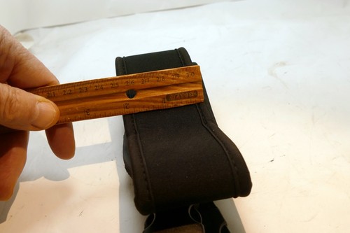 Sturdy Black 2.25" Wide Neoprene Should strap for camera w/ zipper pockets cards - Picture 6 of 7