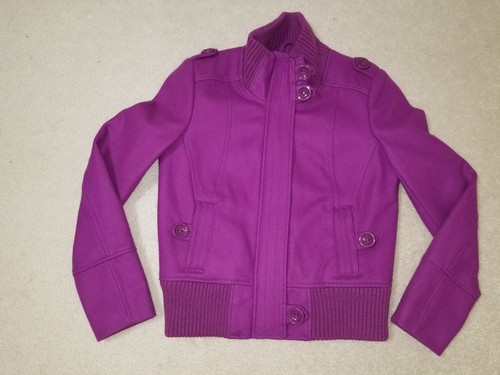 NWOT ROUTE 66 Womens Fuchsia Wool Blend Bomber Zip Jacket Coat Sz. M - Picture 9 of 12