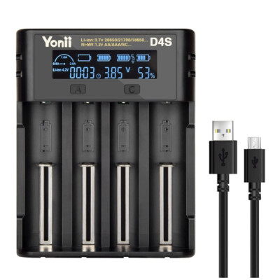 2/4 Slots USB ladegerät Batterieladegerät für 26650 Li-ion Batterien Akku