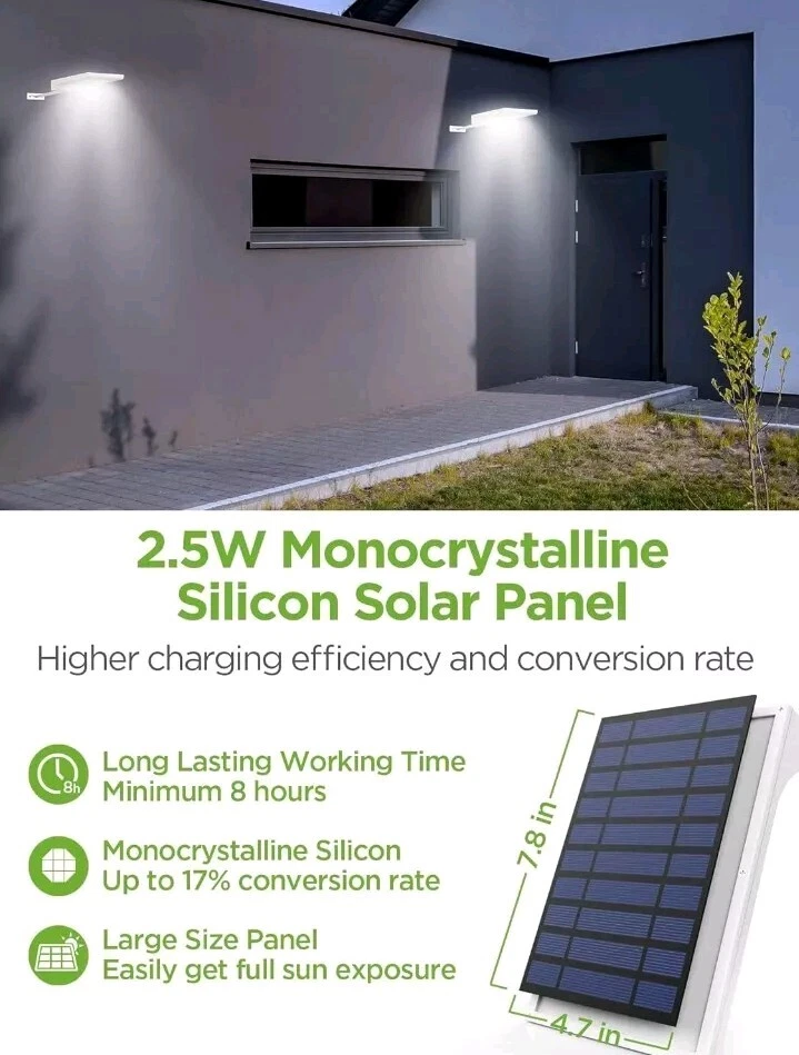 Led Street Solar Power Lights Wall Pole Outdoor New Waterproof Garden Fence Lamp - Image 4 of 4