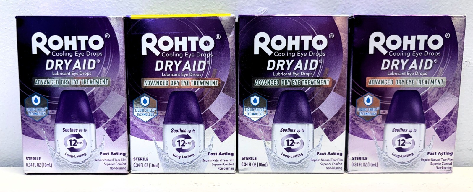(4) BOXES - Rohto Cooling Eye Drop Dry Aid Lubricant Eye Drops .34 Fl EXP. 05/26