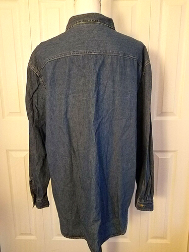 Bobbie Brooks Denim Shirt Cardinals Flowers Birdhouses Embroidered Womens XL Vtg - Picture 3 of 5