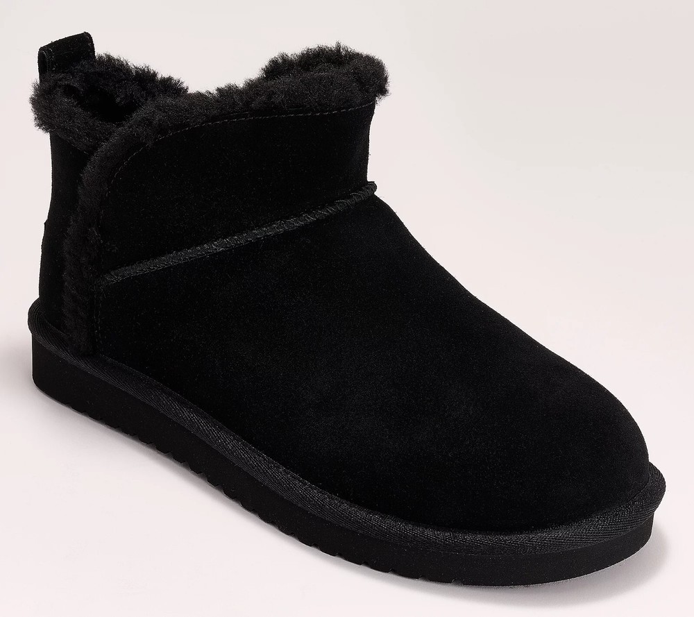 Women's Koolaburra by UGG Suede Ultra Mini Boots Black Medium US Size FREESHIP