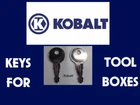 KOBALT BB01-BB10 KEY SET OF 2 KEYS BAUER BETTER BUILT NORTHERN DELTA TOOLBOX