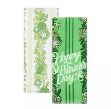 Happy St. Patrick's Day Botanical 2-pc Kitchen Towel Set 15"H x 26"W