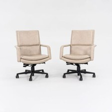 2010s Keilhauer Elite 597 Desk Chair in Beige Leather with Pneumatic 13x Avail