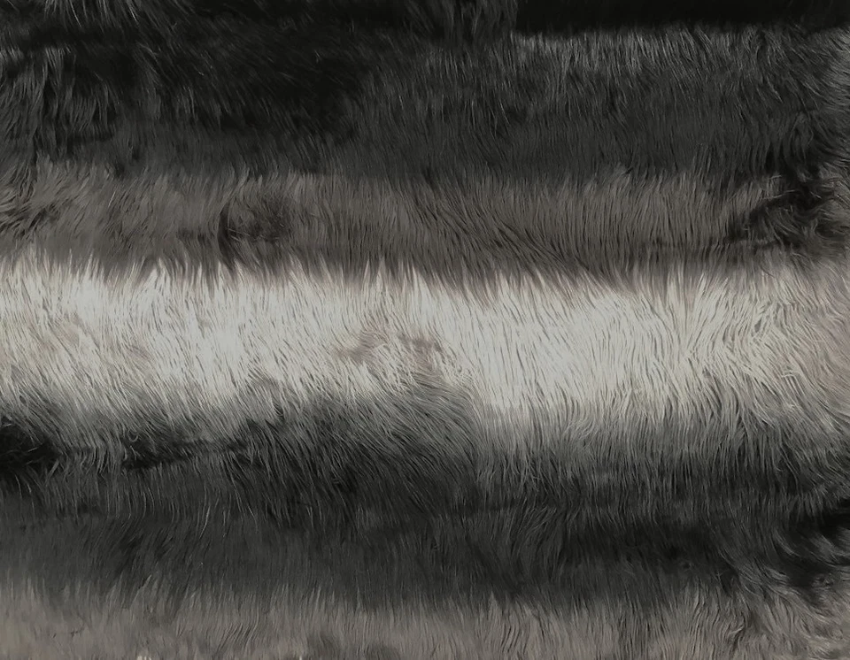 Webpelz Langhaar kuscheliges Kunstfell Stoff Deko Teppich 3875-001 gestreift - Bild 4 von 4