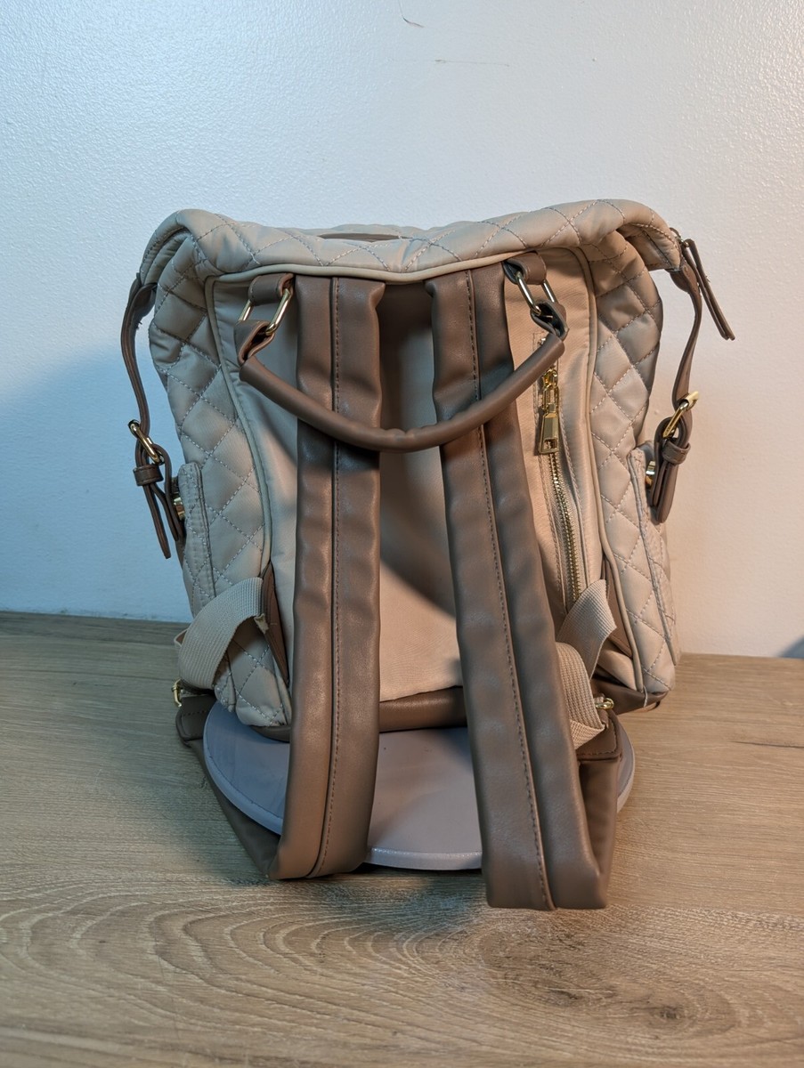 Tommy Bahama Backpack  Quilted Laptop Pocket Zippered Bag Beach School Tommy Bahama Backpack Tan Quilted Laptop Pocket Zippered Bag  main image 2