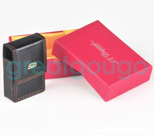 S.T. Dupont schwarz Elysee Leder Feuerzeug Etui für Ligne 2, neu im Karton - Bild 1 von 3