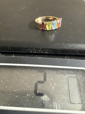 14k Yellow Gold Multi Gem Stone Ring