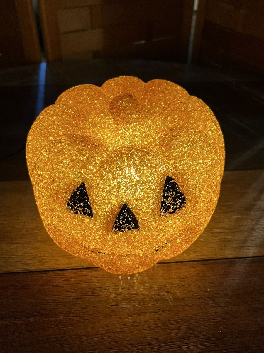 Vintage Halloween Pumpkin Jack O Lantern Light Rubber Jelly