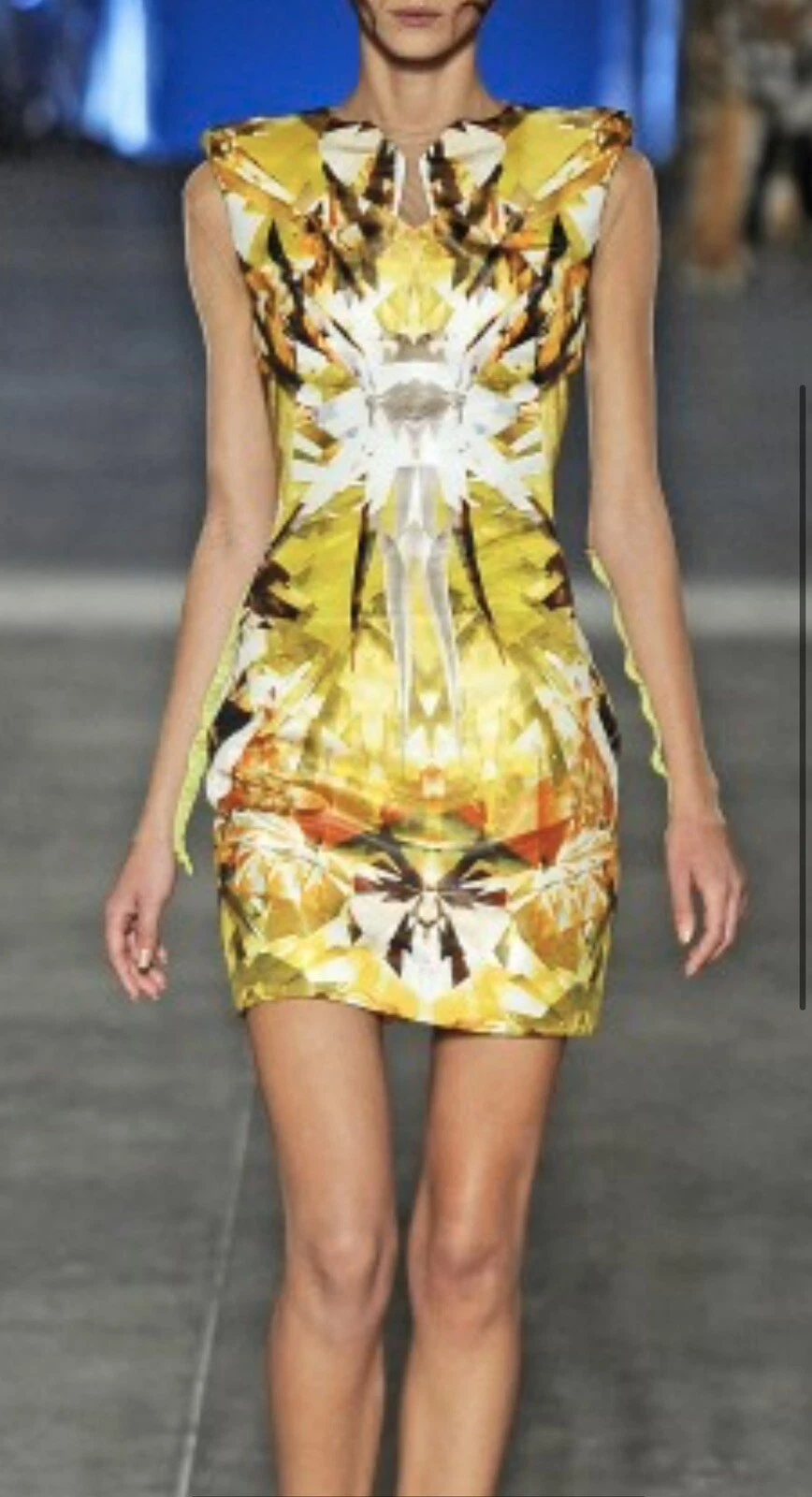 ALEXANDER MCQUEEN *ALEXANDER MCCHEEN* famigerato abito con stampa cristallo primavera 2009 IT 40