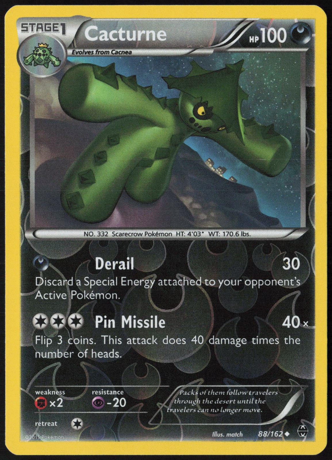 Cacturne Reverse Holo 88/162 XY - BREAKthrough NM