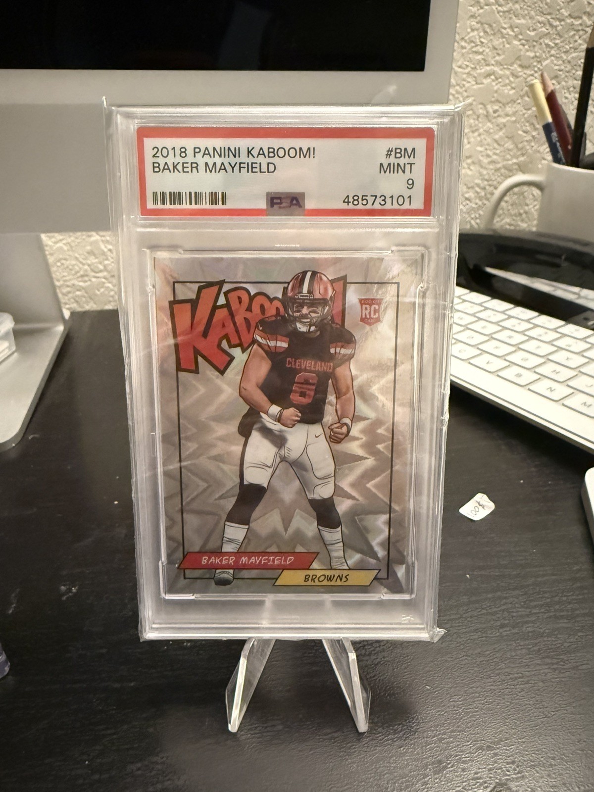 2018 Panini KABOOM! RC Baker Mayfield #K-BM Rookie VERY RARE! PSA 9 MINT