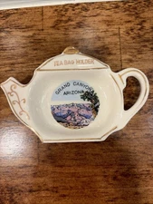 Vintage Souvenir Porcelain Grand Canyon Tea Bag Holder 