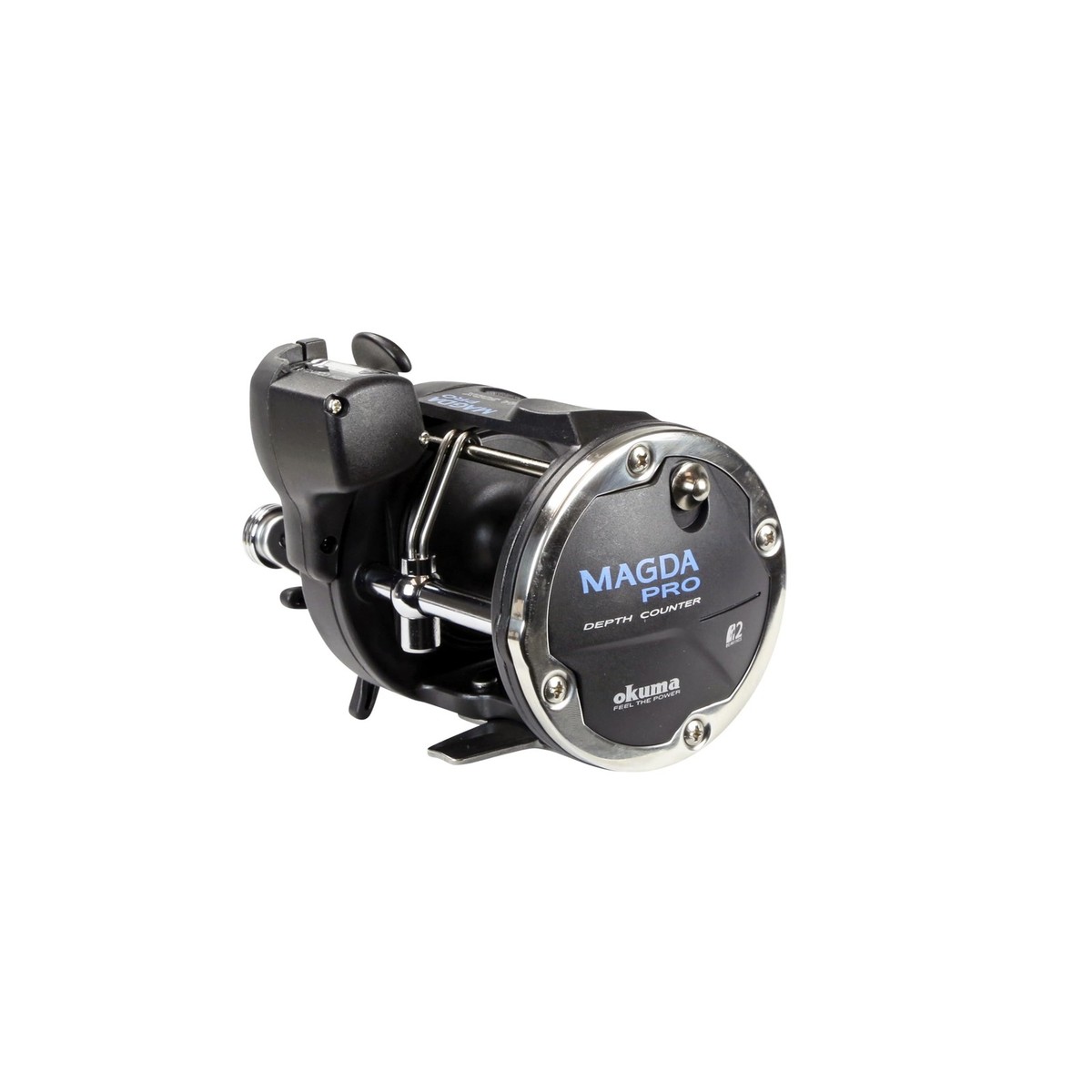 Okuma Magda Pro Line Counter Levelwind Trolling Reel, Küçük, Siyah/Gümüş, MA-15DX Okuma Magda Pro Line Counter Levelwind Trolling Reel, Küçük, Siyah/Gümüş, MA-15DX