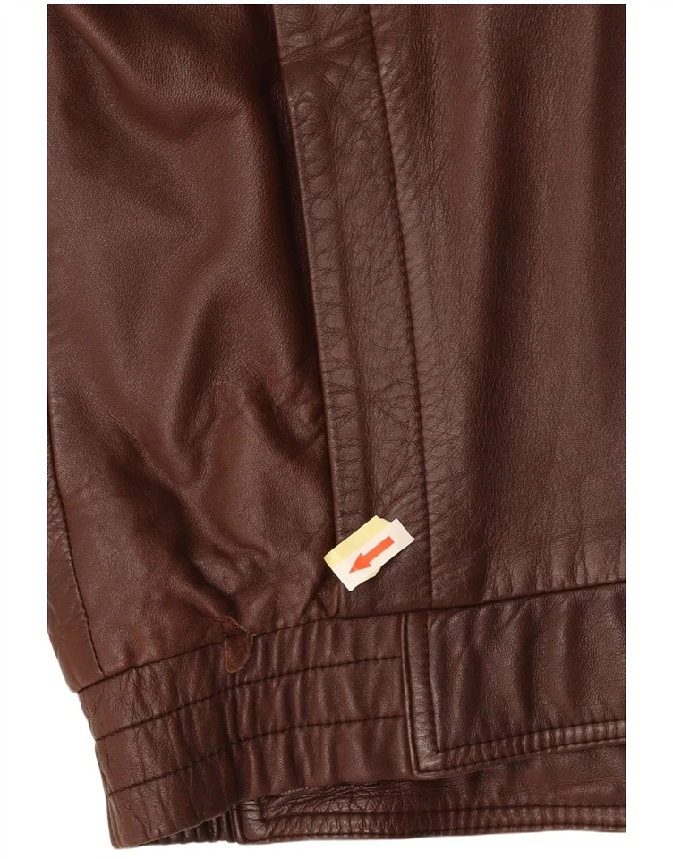 Chaqueta de cuero holgada NOBLE para hombre EU 44 XS cuero marrón AB09 Foto 3 de 4