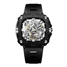 CIGA Design Eye Automatico Bioceramica Scheletrato Nero Quadrato Orologio Uomo