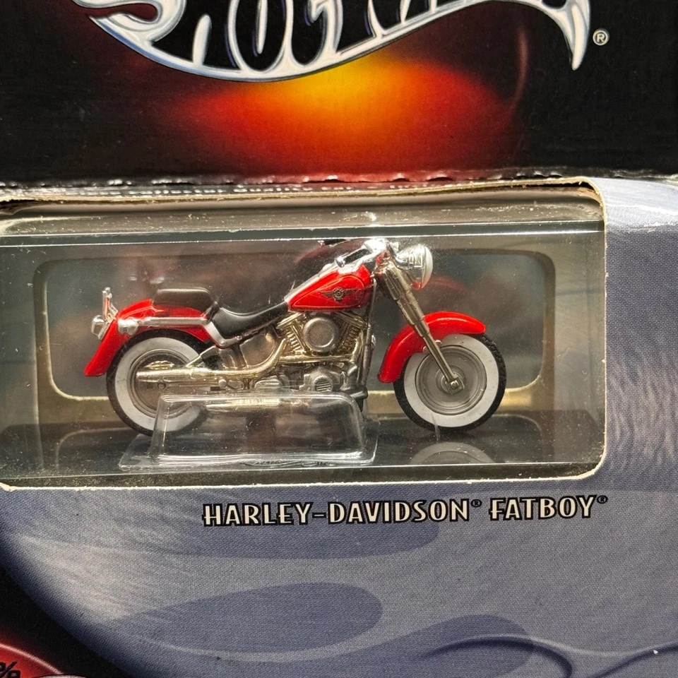 100% Hot Wheels Harley-Davidson Fat Boy Motorcycle Limited Edition Adult Car - Image 3 of 4