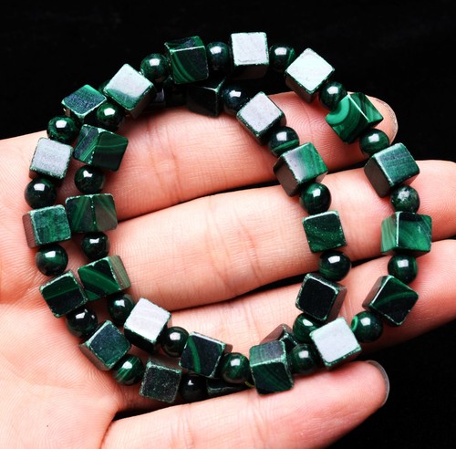 Brazalete brazalete de piedras preciosas de malaquita verde natural genuino de 50,8 g Handmad