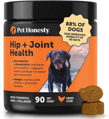 Pet Honesty Hip & Joint Health Dog Supplement Soft Chews - 90 Count