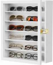 Sunglass Organizer Wall Mounted Glasses Holder Display Case 6 Tier