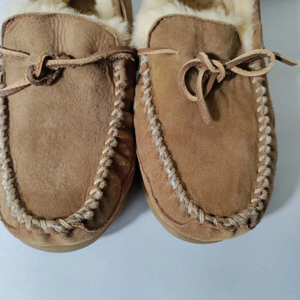 Zapatillas L.L.BEAN Para Hombres Marrón Tostado Gamuza Malvadas Buenas Acogedoras Forradas de Oveja Talla 11 Foto 4 de 4