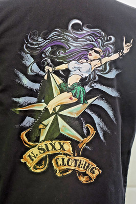 N. SIXX Clothing by Dragonfly Clothing Company - Punk Girl Pin-up Riding a Star